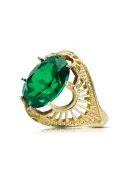 14K Yellow gold Emerald Ring Vintage vrc003y
